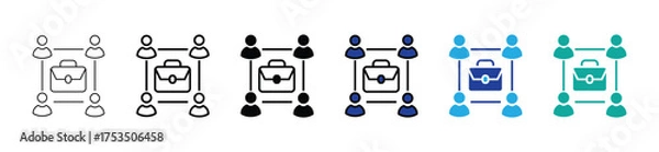 Fototapeta Collaboration line and solid web icon set. Vector illustration