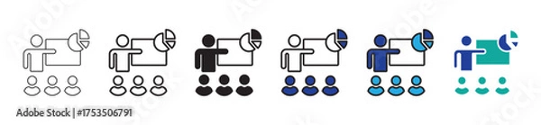 Fototapeta Presentation icon set multiple style collection