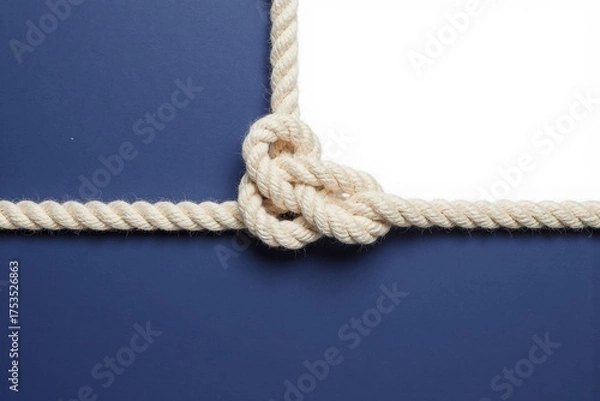 Fototapeta Close up shot of a rope with a knot