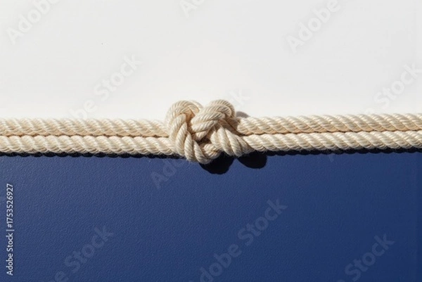 Fototapeta Close up shot of a rope with a knot