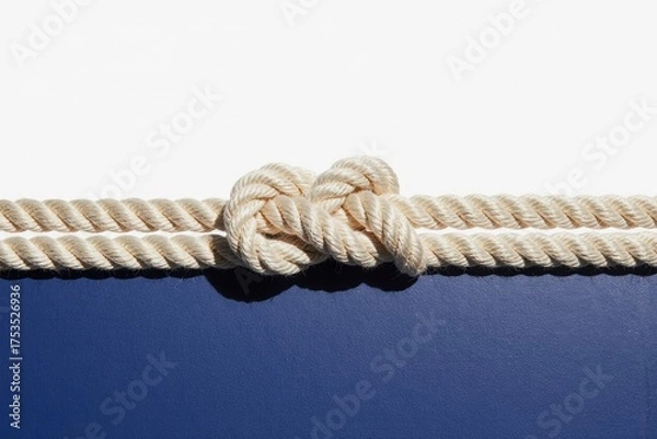 Fototapeta Close up shot of a rope with a knot