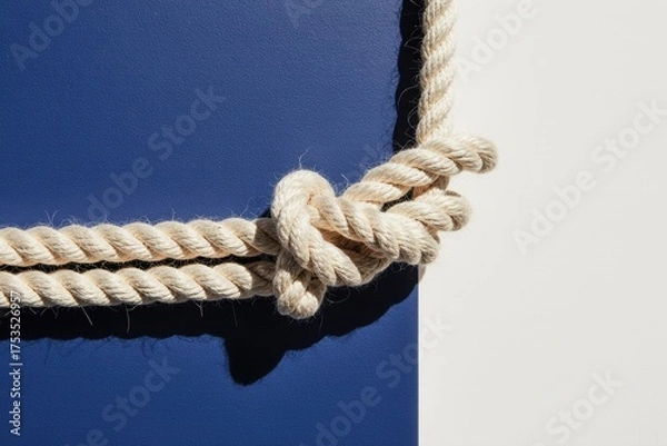 Fototapeta Close up shot of a rope with a knot