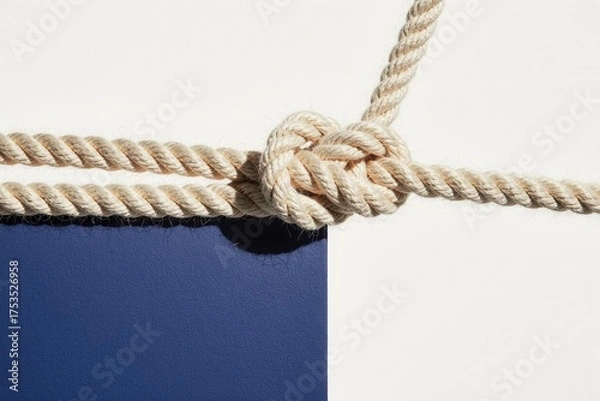 Fototapeta Close up shot of a rope with a knot