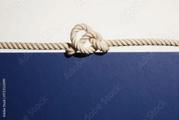 Fototapeta Close up shot of a rope with a knot