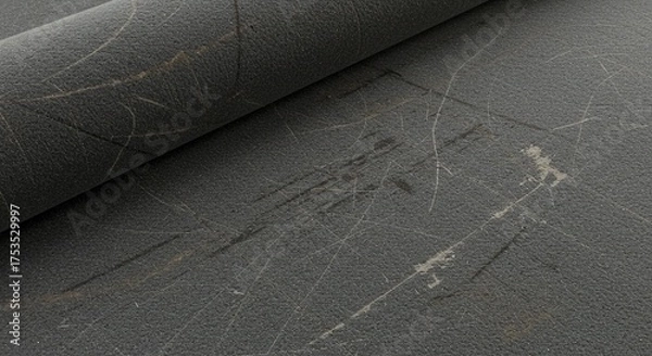 Obraz Abstract dark gray texture rolled up for background use