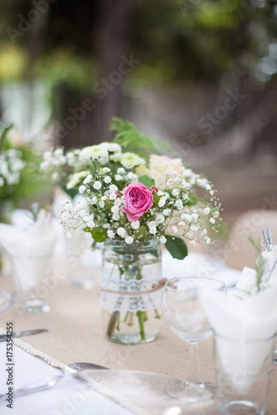 Obraz Mariage fleurs détails table
