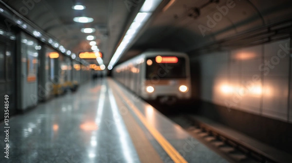 Obraz Blurred subway train background