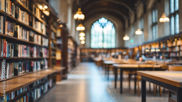 Obraz Blurred library background