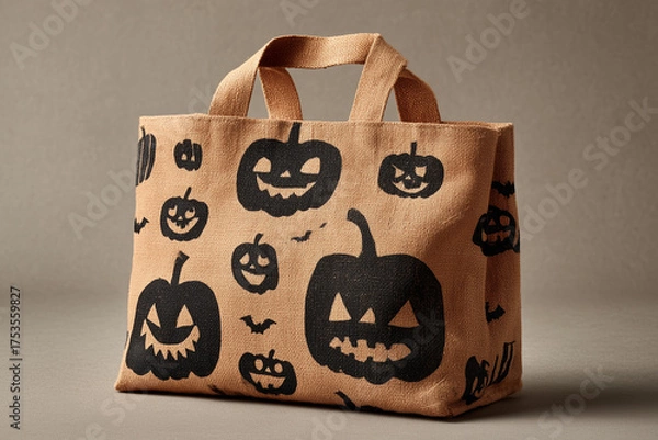 Obraz Kraft Paper Bag with Jack O’Lantern Design