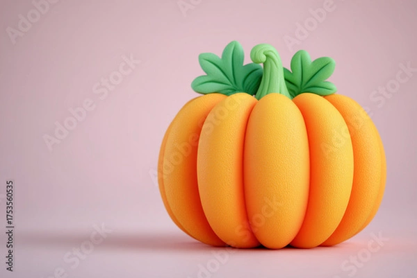 Obraz 3D Realistic Pumpkin on Purple Background