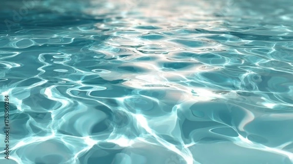 Fototapeta Gentle Ripples on a Smooth Pool Surface Tranquil Water Scene Serene Environment Clear Sky View Conceptual Beauty