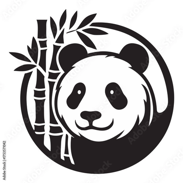Fototapeta Panda and Bamboo Image Vector