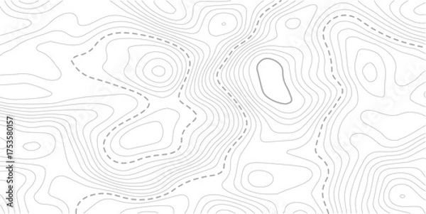 Fototapeta Topographic map background. Geographic line map with elevation assignments. Contour background geographic grid. Vector illustration.Seamless Light topographic topo contour map background.