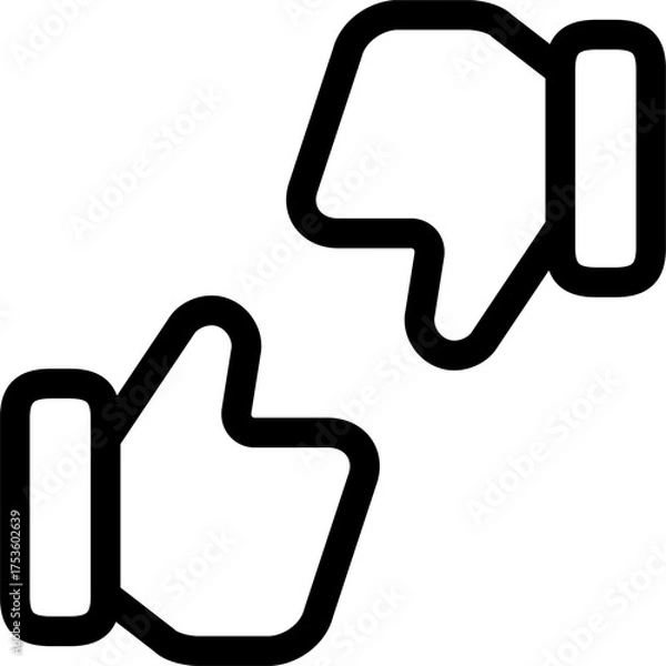 Obraz Vector art of thumbs up and thumbs down icon representing agreement and disagreement feedback