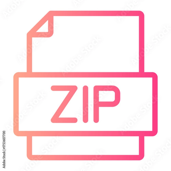 Obraz zip gradient icon