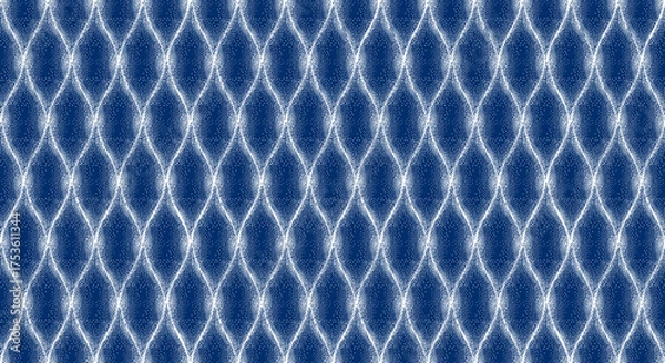 Obraz Dotted line grid seamless pattern. Wavy polka dot white texture. Artistic gradient abstract background