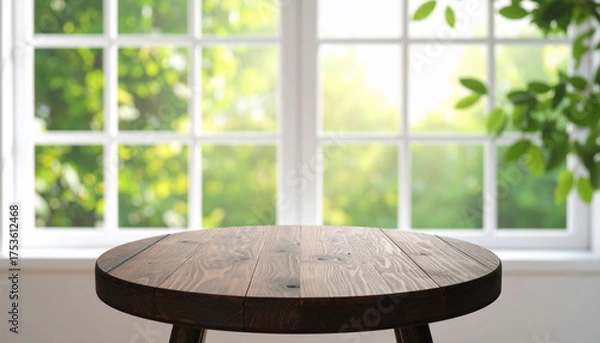 Fototapeta Wooden Table with Window Background