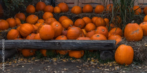 Fototapeta pumpkins on a farm
