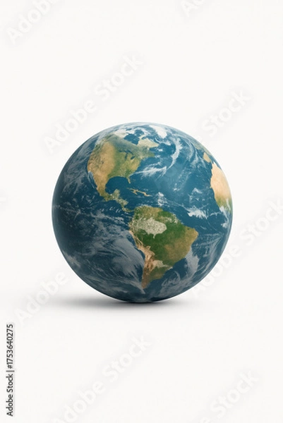 Obraz Clean Minimal Earth Globe Representing Global Sustainability
