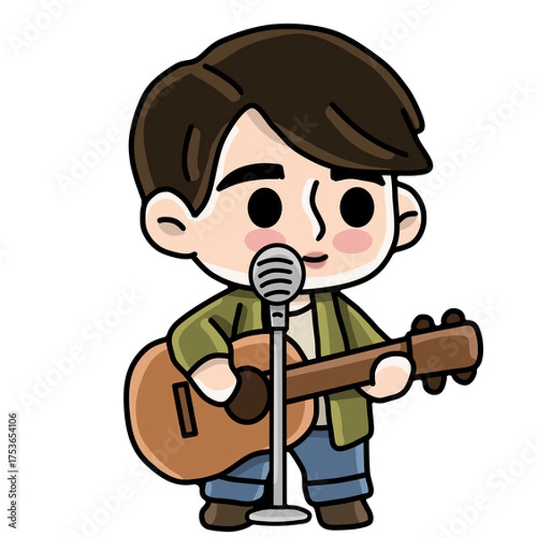 Obraz boy playing guitar