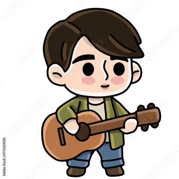 Obraz Boy and guitar singing 