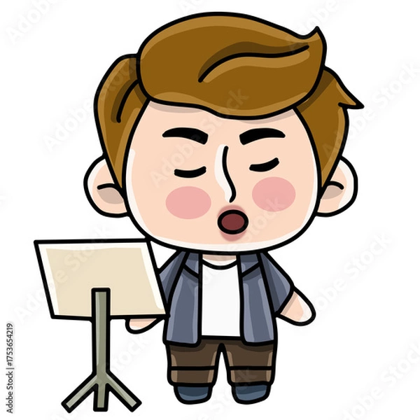 Obraz Boy singing character 