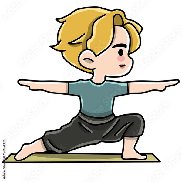 Obraz boy doing yoga