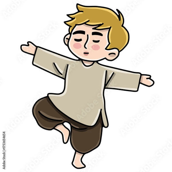 Obraz Boy yoga character 