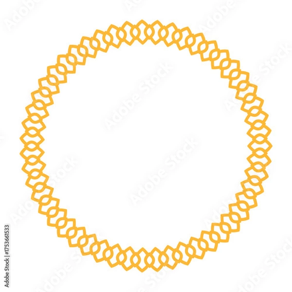Obraz Elegant circular frame showcasing islamic geometric patterns, perfect for artistic decoration or design elements.