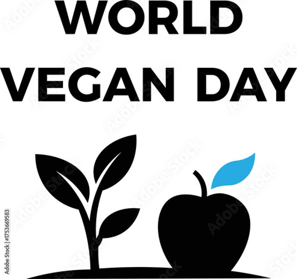 Obraz World Vegan Day vector  healthy food concept