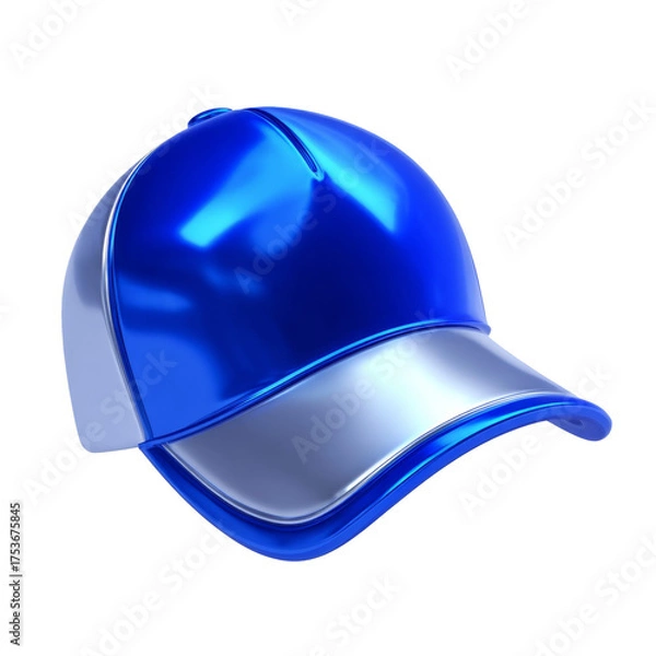 Obraz blue 3d baseball cap icon