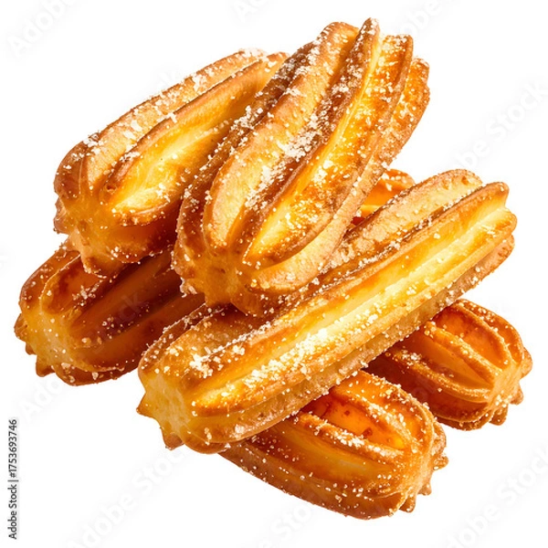 Obraz Golden, sugary, deep-fried dough pastries piled on top of each other