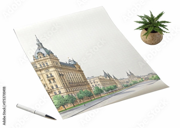 Fototapeta a4-paper on a isolated transparent background