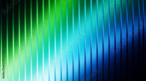 Obraz Abstract background with vertical green and blue gradient stripes, digital art