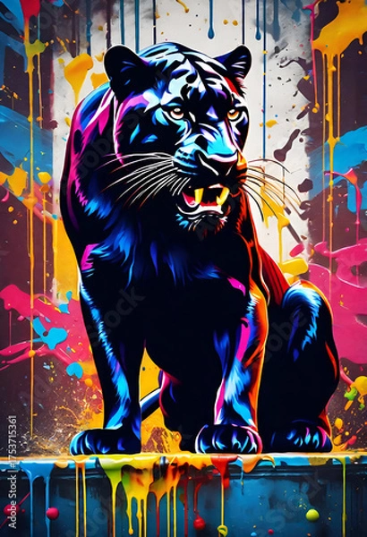 Obraz Black Panther graffiti