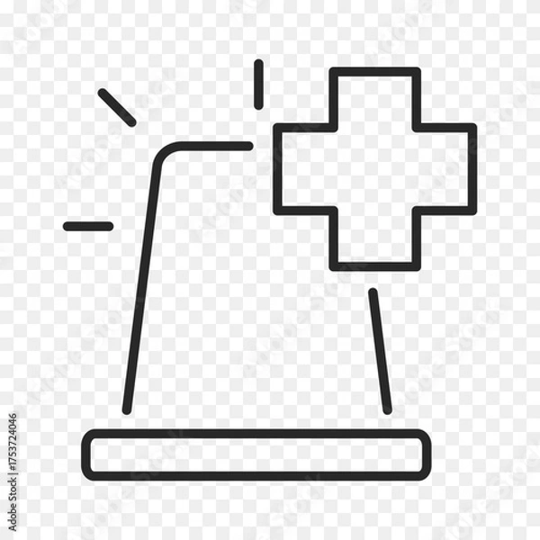 Obraz ambulance flashing lights line icon