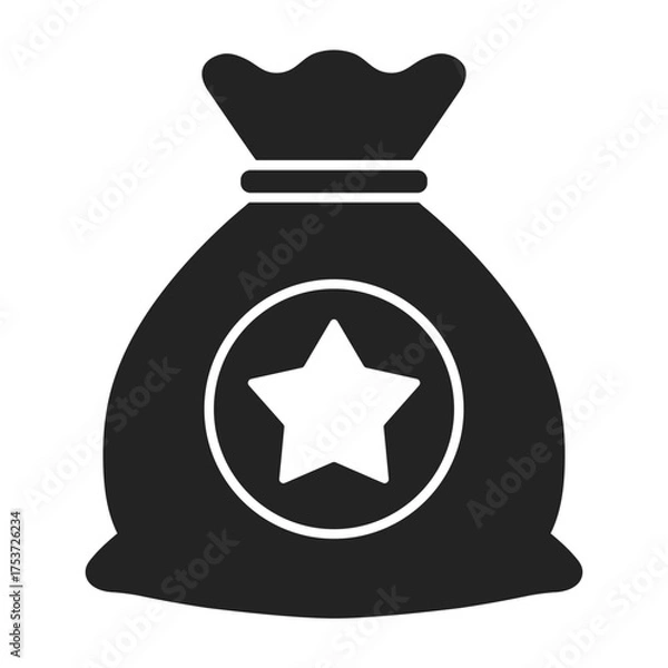 Obraz bag with star flat icon