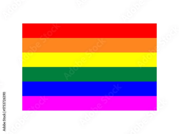 Fototapeta Rainbow flag blowing in the wind, gay pride, LGBT symbol waving banner