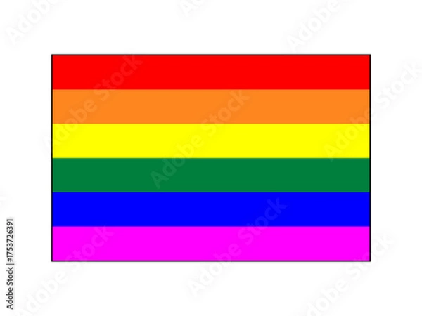 Fototapeta Rainbow flag blowing in the wind, gay pride, LGBT symbol waving banner