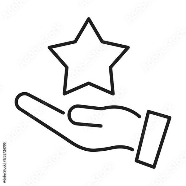 Obraz hand hold star line icon