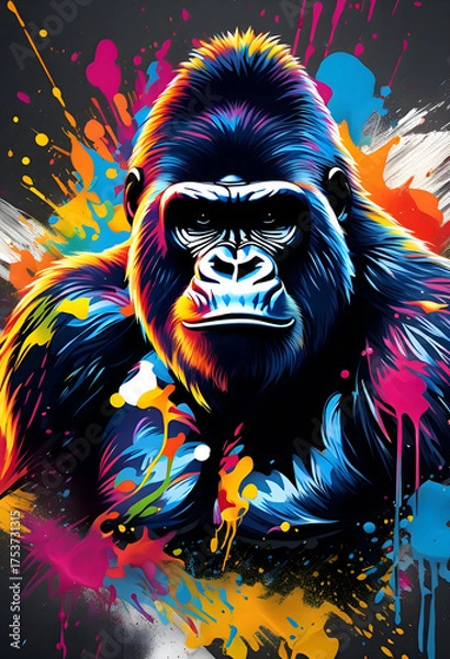 Obraz Gorilla colorful graffiti