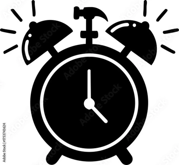 Fototapeta Vintage alarm clock ringing loudly, signaling urgent reminders and important deadlines for busy schedules and time management