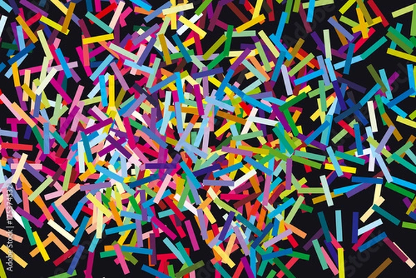 Fototapeta glitch concept geometry vector illustration with line assorted geometric shapes. abstract seamless pattern for surface design, fabric, wrapping paper in trandy modern style