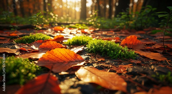 Obraz Forest Floor with Fallen Leaves