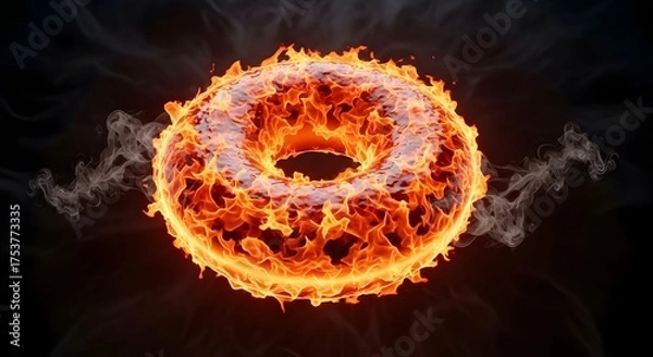 Fototapeta Fiery Ring of Flames with Smoke wisps A Bold Graphic Element