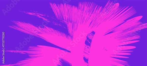 Fototapeta Abstract expressive squiggle swirl neon pink and purple brush strokes background. Grunge vibrant magenta explosion scribble paintbrush texture for trendy banner, surface, poster design