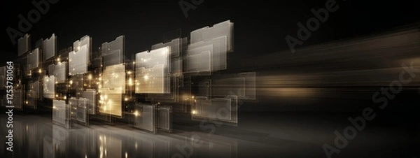 Fototapeta document Management System DMS Folder, File data management or data transfer backup technology.