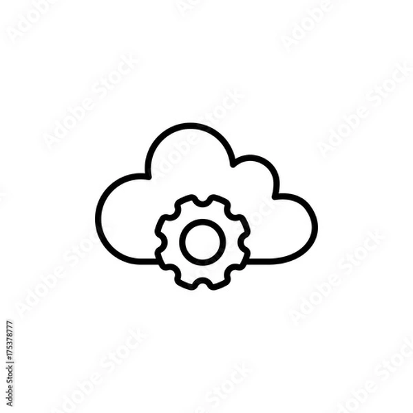 Obraz upgrade information cloud settings line black icon