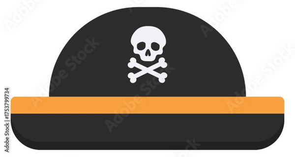 Fototapeta Black pirate hat icon isolated on white background.