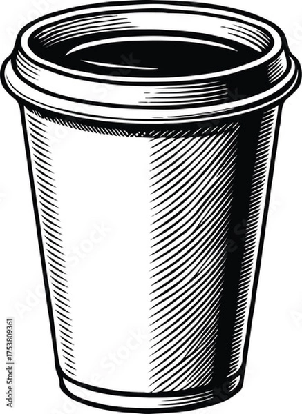 Obraz Clean black and white vector illustration of cup icons like 3.eps